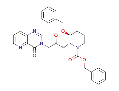 3-benzyloxy-2-[2-oxo-3-(4-oxo-4<i>H</i>-pyrido[3,2-<i>d</i>]pyrimidin-3-yl)-propyl]-piperidine-1-carboxylic acid benzyl ester