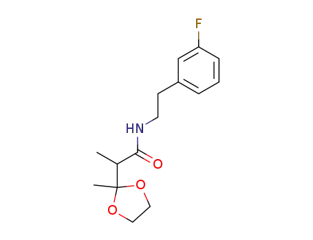 Molecular Structure of 854133-09-8 (<i>N</i>-[2-(3-fluoro-phenyl)-ethyl]-2-(2-methyl-[1,3]dioxolan-2-yl)-propionamide)