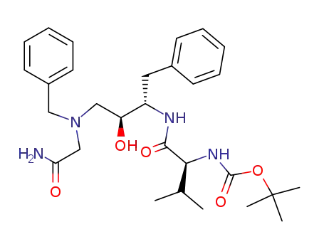 (5S,6S)-3-aza-3-benzyl-6-{[(tert-butyloxycarbonyl)-L-valinyl]amino}-5-hydroxy-7-phenylheptanoyl amide