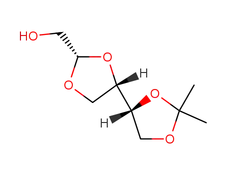 Molecular Structure of 145354-78-5 (((2S,4S,4'R)-2',2'-DIMETHYL-[4,4']BI[[1,3]DIOXOLANYL]-2-YL)-METHANOL)