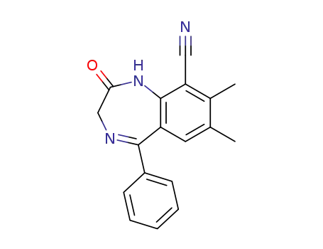 1H-1,4-Benzodiazepine-9-carbonitrile,
2,3-dihydro-7,8-dimethyl-2-oxo-5-phenyl-