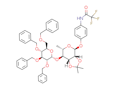 p-trifluoroacetamidophenyl 2,3-O-isopropylidene-4-O-(2,3,4,6-tetra-O-benzyl-α-D-glucopyranosyl)-α-L-rhamnopyranoside