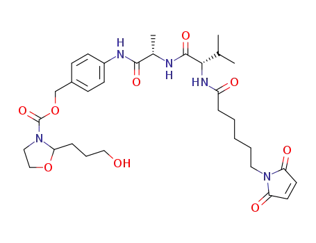 L-Alaninamide,
N-[6-(2,5-dihydro-2,5-dioxo-1H-pyrrol-1-yl)-1-oxohexyl]-L-valyl-N-[4-[[[[2-
(3-hydroxypropyl)-3-oxazolidinyl]carbonyl]oxy]methyl]phenyl]-