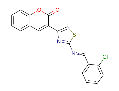 Molecular Structure of 828938-76-7 (2H-1-Benzopyran-2-one,
3-[2-[[(2-chlorophenyl)methylene]amino]-4-thiazolyl]-)