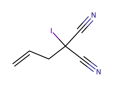 Molecular Structure of 130575-07-4 (Propanedinitrile, iodo-2-propenyl-)