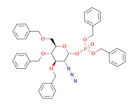 Molecular Structure of 884856-12-6 ((2-azido-3,4,6-tri-O-benzyl-2-deoxy-α-D-glucpyranosyl) dibenzyl phosphate)