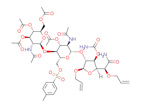 prop-2-enyl O-3,4,6-tri-O-acetyl-2-(acetylamino)-2-deoxy-β-D-glucopyranosyl-(1->4)-O-3-O-acetyl-2-(acetylamino)-2-deoxy-6-O-tosyl-β-D-glucopyranosyl-(1->2)-3-O-(aminocarbonyl)-5-O-prop-2-enyl-β-D-glucofuranosiduronamide