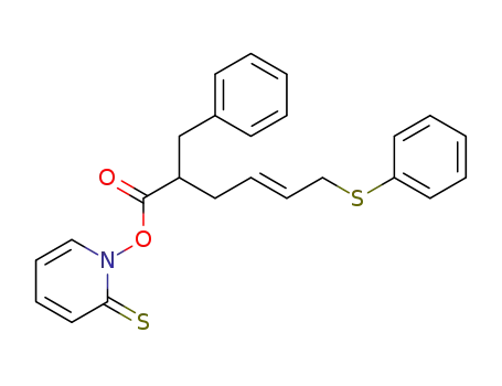 (E)-2-Benzyl-6-phenylsulfanyl-hex-4-enoic acid 2-thioxo-2H-pyridin-1-yl ester