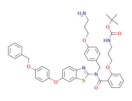 Carbamic acid,
[3-[2-[[[[4-(3-aminopropoxy)phenyl]methyl][6-[4-(phenylmethoxy)phenoxy
]-2-benzothiazolyl]amino]carbonyl]phenoxy]propyl]-, 1,1-dimethylethyl
ester