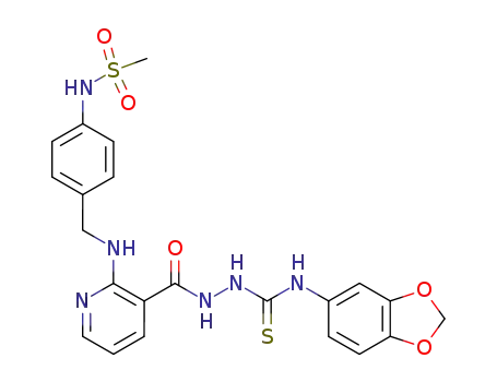 3-Pyridinecarboxylic acid,
2-[[[4-[(methylsulfonyl)amino]phenyl]methyl]amino]-,
2-[(1,3-benzodioxol-5-ylamino)thioxomethyl]hydrazide