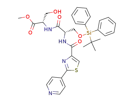 (S)-2-{(S)-3-(tert-Butyl-diphenyl-silanyloxy)-2-[(2-pyridin-4-yl-thiazole-4-carbonyl)-amino]-propionylamino}-3-hydroxy-propionic acid methyl ester