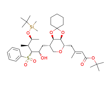tert-butyl 4-<5(S)-<3-(phenylsulfonyl)-5(S)-<(tert-butyldimethylsilyl)oxy>-2-hydroxy-4(R)-methylhexyl>-3(S),4(R)-(cyclohexylidenedioxy)tetrahydropyran-2(S)-yl>-3-methyl-2(E)-butenoate