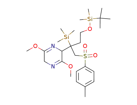 2-[3-(tert-Butyl-dimethyl-silanyloxy)-1-(toluene-4-sulfonylmethyl)-1-trimethylsilanyl-propyl]-3,6-dimethoxy-2,5-dihydro-pyrazine