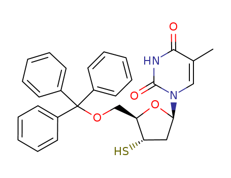Molecular Structure of 164231-21-4 (Thymidine, 3'-thio-5'-O-(triphenylmethyl)-)