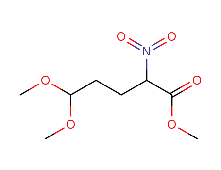 Molecular Structure of 3411-67-4 (Pentanoic acid, 5,5-dimethoxy-2-nitro-, methyl ester)