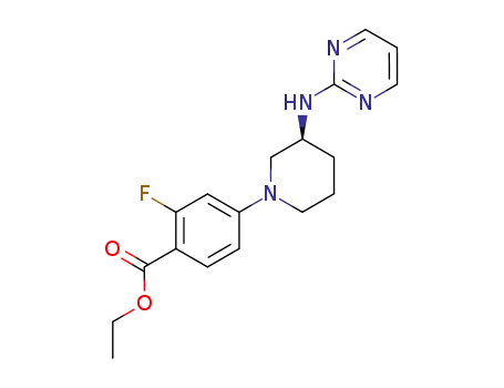 2-Fluoro-4-[(S)-3-(pyrimidin-2-ylamino)-piperidin-1-yl]-benzoic acid ethyl ester
