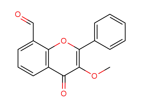 Molecular Structure of 853294-39-0 (3-methoxy-4-oxo-2-phenyl-4H-chromene-8-carbaldehyde)