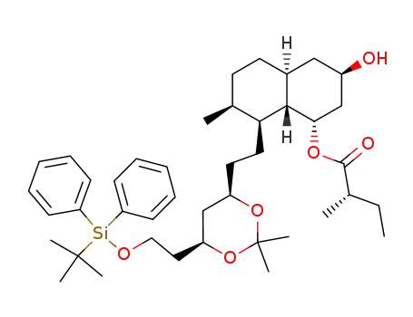 (S)-2-Methyl-butyric acid (1S,3R,4aS,7S,8S,8aS)-8-(2-{(4R,6S)-6-[2-(tert-butyl-diphenyl-silanyloxy)-ethyl]-2,2-dimethyl-[1,3]dioxan-4-yl}-ethyl)-3-hydroxy-7-methyl-decahydro-naphthalen-1-yl ester