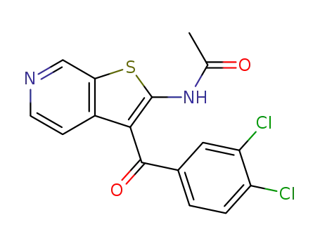 Molecular Structure of 914644-24-9 (Acetamide, N-[3-(3,4-dichlorobenzoyl)thieno[2,3-c]pyridin-2-yl]-)