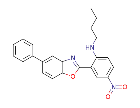 Molecular Structure of 599202-97-8 (Benzenamine, N-butyl-4-nitro-2-(5-phenyl-2-benzoxazolyl)-)