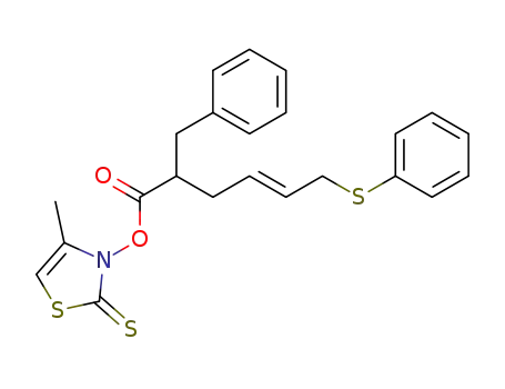 (E)-2-Benzyl-6-phenylsulfanyl-hex-4-enoic acid 4-methyl-2-thioxo-thiazol-3-yl ester