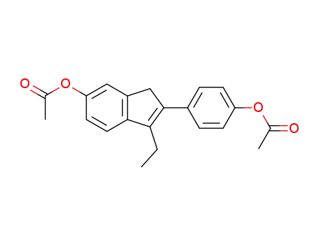 Molecular Structure of 7478-30-0 (4-[6-(acetyloxy)-3-ethyl-1H-inden-2-yl]phenyl acetate)