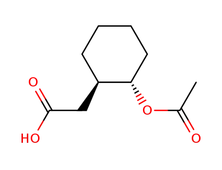 Molecular Structure of 61402-61-7 (Cyclohexaneacetic acid, 2-(acetyloxy)-, trans-)