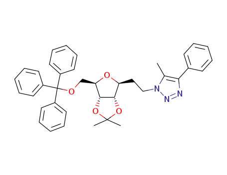 3,6-anhydro-1,2-dideoxy-4,5-O-isopropylidene-1-(5-methyl-4-phenyl-1H-1,2,3-triazol-1-yl)-7-O-trityl-D-allo-heptitol