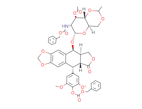 4-O-(3-O-acetyl-2-benzyloxycarbonylamino-2-deoxy-4,6-O-ethylidene-α-D-glucopyranosyl)-4'-O-benzyloxycarbonyl-4'-O-demethyl-4-epipodophyllotoxin