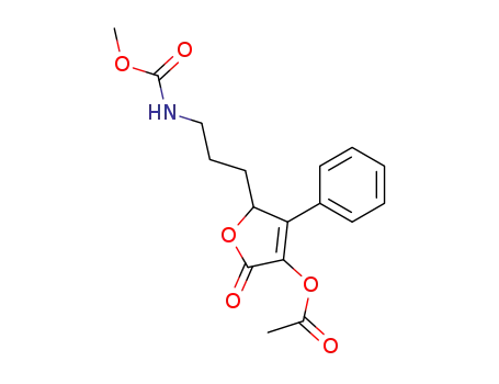 Acetic acid 5-(3-methoxycarbonylamino-propyl)-2-oxo-4-phenyl-2,5-dihydro-furan-3-yl ester
