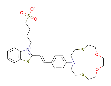 2-[(E)-2-[4-(1,4-dioxa-7,13-dithia-10-azacyclopentadec-10-yl)phenyl]vinyl]-3-(4-sulfonatobutyl)-1,3-benzothiazolium