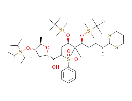 (4R,6S,9R)-2-Benzenesulfonyl-4,6-bis-(tert-butyl-dimethyl-silanyloxy)-9-[1,3]dithian-2-yl-5,5-dimethyl-1-((2S,4S,5R)-5-methyl-4-triisopropylsilanyloxy-tetrahydro-furan-2-yl)-decan-1-ol