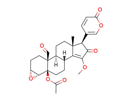 Molecular Structure of 82793-01-9 ((3alpha,4alpha,5beta)-5-(acetyloxy)-15-methoxy-16,19-dioxo-3,4-epoxybufa-14,20,22-trienolide)