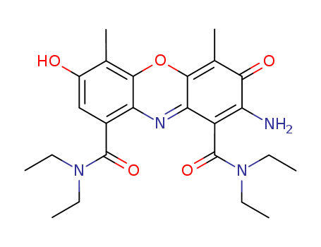 2-amino-N,N,N,N-tetraethyl-3-hydroxy-4,6-dimethyl-7-oxo-phenoxazine-1,9-dicarboxamide cas  57270-61-8