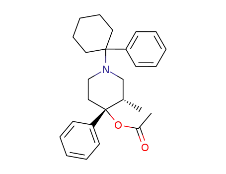 (+/-)-α-4-acetoxy-3-methyl-4-phenyl-1-(1-phenylcyclohexyl)piperidine