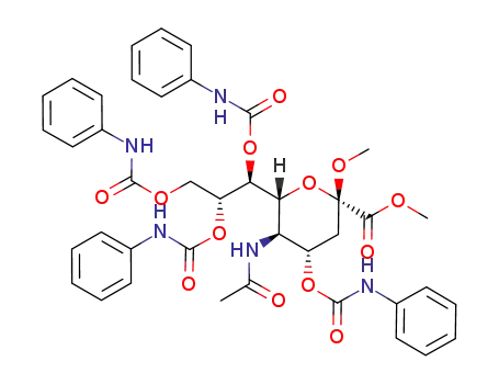 (2S,4S,5R,6R)-5-Acetylamino-2-methoxy-4-phenylcarbamoyloxy-6-((1S,2R)-1,2,3-tris-phenylcarbamoyloxy-propyl)-tetrahydro-pyran-2-carboxylic acid methyl ester