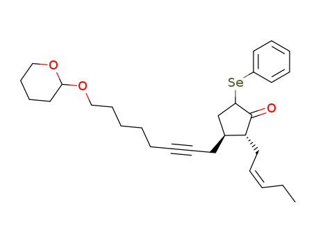 (2R,3S)-2-((Z)-Pent-2-enyl)-5-phenylselanyl-3-[8-(tetrahydro-pyran-2-yloxy)-oct-2-ynyl]-cyclopentanone