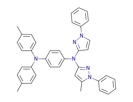 Molecular Structure of 1006708-00-4 (N-(1-phenylpyrazole-3-yl)-N-(1-phenyl-5-methylpyrazole-3-yl)-4-(di(p-tolyl)amino)aniline)