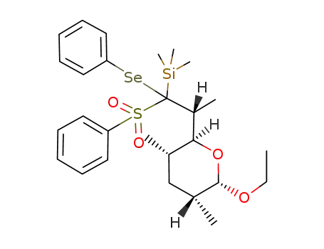 [(R)-1-Benzenesulfonyl-2-((2S,3S,5R,6S)-6-ethoxy-3,5-dimethyl-tetrahydro-pyran-2-yl)-1-phenylselanyl-propyl]-trimethyl-silane