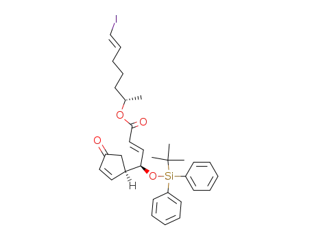 (E)-(R)-4-(tert-Butyl-diphenyl-silanyloxy)-4-((R)-4-oxo-cyclopent-2-enyl)-but-2-enoic acid (E)-(S)-6-iodo-1-methyl-hex-5-enyl ester