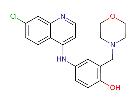 Molecular Structure of 132400-21-6 (4-(7-chloro-quinolin-4-ylamino)-2-(morpholin-4-ylmethyl)phenol)