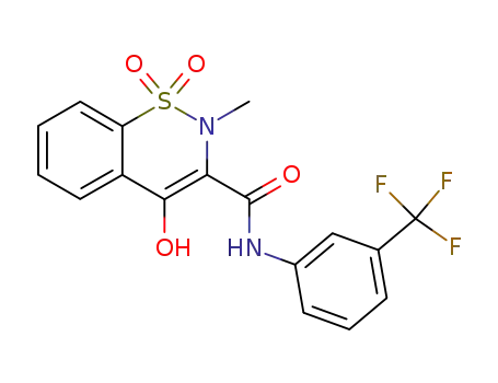 Molecular Structure of 35511-66-1 (4-hydroxy-2-methyl-1,1-dioxo-N-[3-(trifluoromethyl)phenyl]-1$l^{6},2-benzothiazine-3-carboxamide)