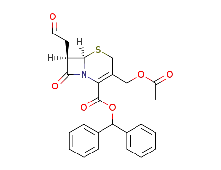 (6<i>R</i>)-3-acetoxymethyl-8-oxo-7<i>t</i>-(2-oxo-ethyl)-(6<i>r</i><i>H</i>)-5-thia-1-aza-bicyclo[4.2.0]oct-2-ene-2-carboxylic acid benzhydryl ester
