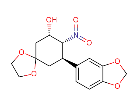 (7S,8R,9R)-9-Benzo[1,3]dioxol-5-yl-8-nitro-1,4-dioxa-spiro[4.5]decan-7-ol