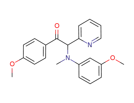 Molecular Structure of 881383-42-2 (Ethanone,
1-(4-methoxyphenyl)-2-[(3-methoxyphenyl)methylamino]-2-(2-pyridinyl)-)