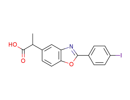 Molecular Structure of 51234-74-3 (2-(4-Iodophenyl)-α-methyl-5-benzoxazoleacetic acid)
