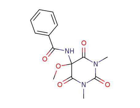 1,3-dimethyl-5-benzoylamino-5-methoxybarbituric acid