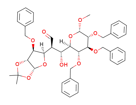 (2S,3R)-2-((3aR,5R,6S,6aR)-6-Benzyloxy-2,2-dimethyl-tetrahydro-furo[2,3-d][1,3]dioxol-5-yl)-3-hydroxy-3-((2R,3S,4S,5R,6S)-3,4,5-tris-benzyloxy-6-methoxy-tetrahydro-pyran-2-yl)-propionaldehyde