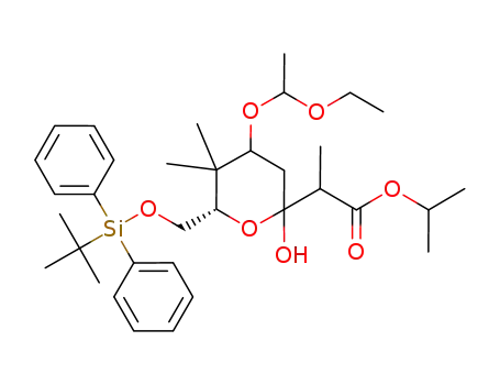 2-[(S)-6-(tert-Butyl-diphenyl-silanyloxymethyl)-4-(1-ethoxy-ethoxy)-2-hydroxy-5,5-dimethyl-tetrahydro-pyran-2-yl]-propionic acid isopropyl ester
