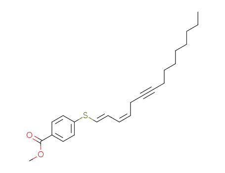 Molecular Structure of 125198-03-0 (methyl (1E,3Z)-4-(1,3-pentadecadien-6-ynylthio)benzoate)